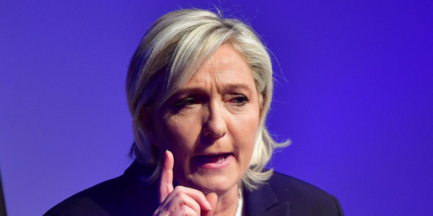 KOBLENZ AM RHEIN, GERMANY - JANUARY 21: Marine Le Pen, leader of the French Front National political party, speaks at a conference of European right-wing parties on January 21, 2017 in Koblenz, Germany. In an event hosted by the Europe of Nations and Freedom political group of the European Parliament, leading members of the Front National of France, the Alternative for Germany (AfD), the Lega Nord of Italy, the Austria Freedom Party and the PVV party of the Netherlands are meeting for a one-da