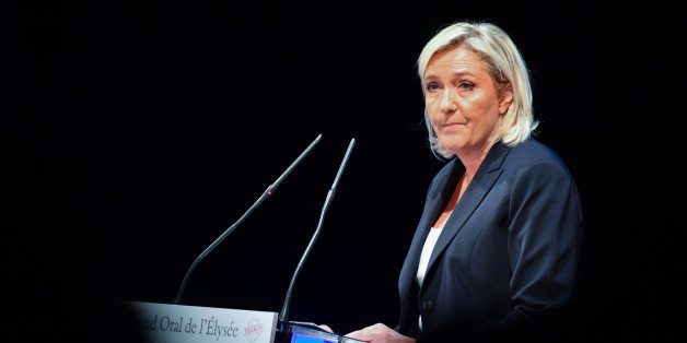 Marine LePen delivers a speech during a meeting called 'Assises du Produire en France' , Reims , 09/09/2016 (Photo by Francois Pauletto /Corbis via Getty Images)