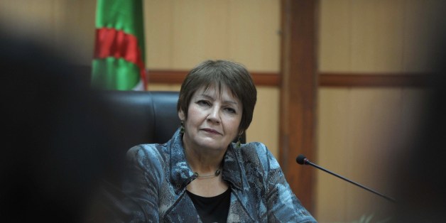 A picture taken on March 9, 2015 shows Algerian Education Minister Nouria Benghebrit at her office in Algiers.Benghebrit has proposed that for the first two years of primary school, teachers be allowed to give lessons in dialect to help children master the standard language. AFP PHOTO / STR (Photo credit should read STR/AFP/Getty Images)