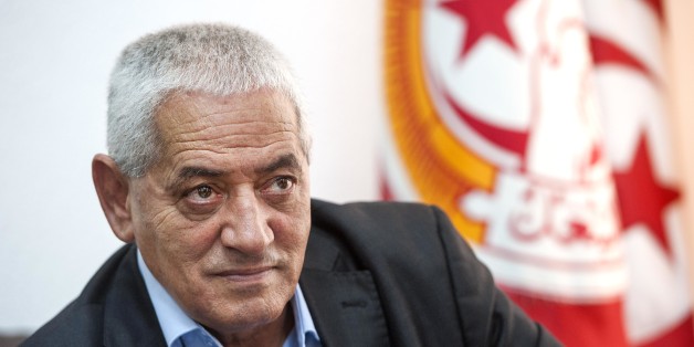 Houcine ABBASSI in his office, General Secretary of the UGTT, the labor union( of the Tunisian workers, one of the 4 members of the National Dialogue Quartet, 2015 Nobel Peace Prize. (Photo by Nicolas Fauqu��/Corbis via Getty Images)
