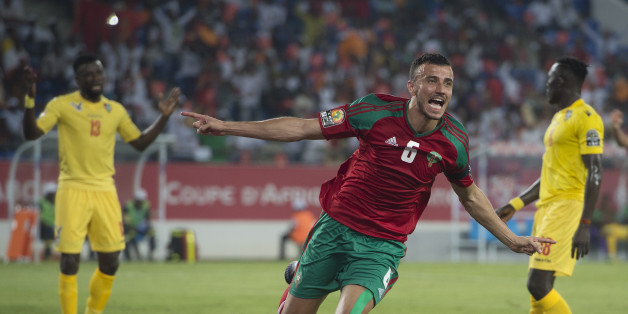 Ghanem Saiss célébrant son but face au Togo le 20 janvier 2017
