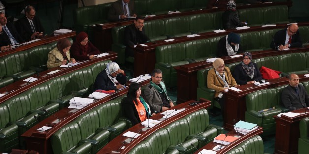 TUNIS, TUNISIA - DECEMBER 23: Tunisian deputies take part in a meeting of the general assembly at parliament building regarding the unexpected death of Tunisian aircraft engineer Muhammed ez-Zevvari, in Tunis, Tunisia on December 23, 2016. (Photo by Yassine Gaidi/Anadolu Agency/Getty Images)