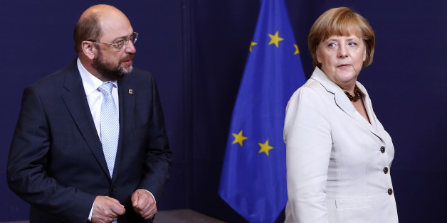 Sitz Kanzlerin Angela Merkel im Nacken: Der SPD-Herausforderer Martin Schulz