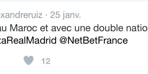Capture du tweet en question