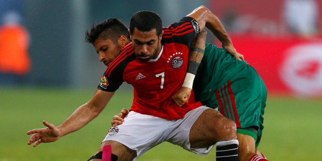Football Soccer - African Cup of Nations - Quarter Finals - Egypt v Morocco- Stade de Port Gentil - Gabon - 29/1/17. Egypt's Ahmed Fathy and Morocco's Manuel Da Costa in action. REUTERS/Amr Abdallah Dalsh