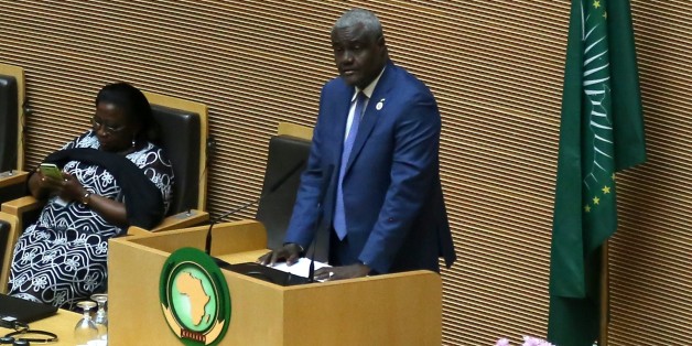 ADDIS ABABA, ETHIOPIA - JANUARY 25: Foreign Minister of Chad Moussa Faki Mahamat delivers a speech during a session ahead of the 28th African Union Summit, in Addis Ababa, Ethiopia on January 25, 2017. (Photo by Minasse Wondimu Hailu/Anadolu Agency/Getty Images)