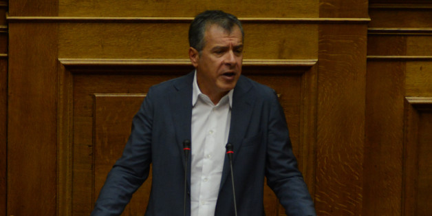 Stavros Theodorakis, To Potami during parliamentary dispute at level of Party leaders on the topic of corruption in Athens on October 10, 2016. (Photo by Wassilios Aswestopoulos/NurPhoto via Getty Images)