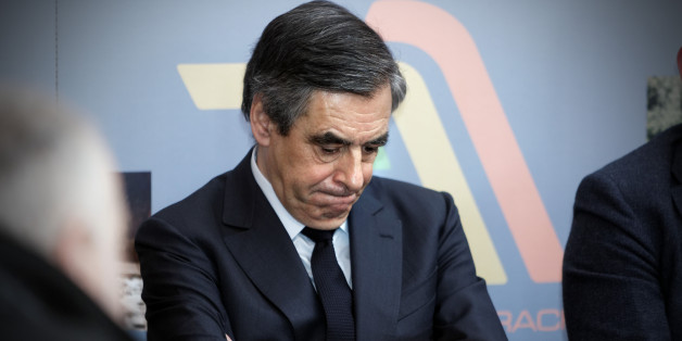CHARLEVILLE-MEZIERES, FRANCE - FEBRUARY 02: Former French Prime Minister & Candidate For 'Les Republicains', Francois Fillon meets with farmers and rural mayors at social center Maison de la Thierache as part of a campaign trip, in Liart near in Charleville-Mezieres, on February 2, 2017 , France. (Photo by Sylvain Lefevre/Getty Images)