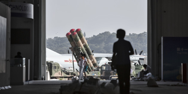 A surface-to-air missile is seen through a doorway at the China International Aviation & Aerospace Exhibition in Zhuhai, China, on Monday, Oct. 31, 2016. The biannual air show runs from November 1 to 6. Photographer: Qilai Shen/Bloomberg via Getty Images