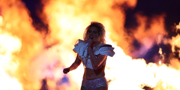 Feb 5, 2017; Houston, TX, USA; Recording artist Lady Gaga performs at halftime during Super Bowl LI between the Atlanta Falcons and the New England Patriots at NRG Stadium. Mandatory Credit: Mark J. Rebilas-USA TODAY Sports