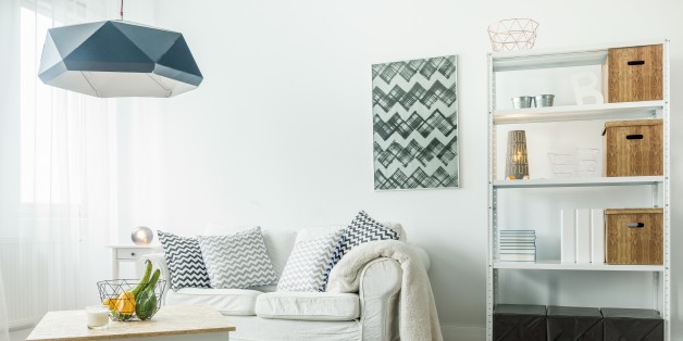Small comfortable living room with minimalist furniture