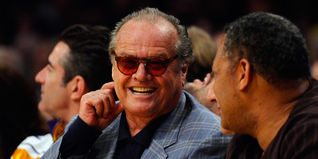 LOS ANGELES, CA - APRIL 03: Jack Nicholson speaks with Laurence Fishburne during the Denver Nuggets and Los Angeles Lakers basketball game at Staples Center on April 3, 2011 in Los Angeles, California. NOTE TO USER: User expressly acknowledges and agrees that, by downloading and/or using this Photograph, user is consenting to the terms and conditions of the Getty Images License Agreement. (Photo by Kevork Djansezian/Getty Images)