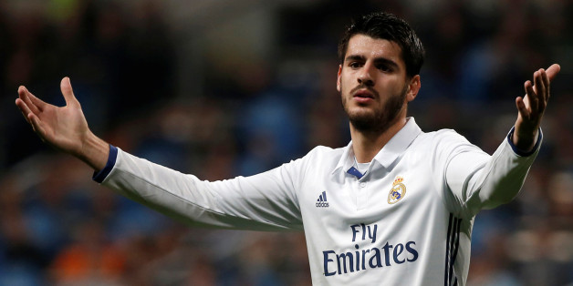 Football Soccer - Real Madrid v Deportivo Coruna - Spanish La Liga Santander -Santiago Bernabeu stadium, Madrid, Spain - 10/12/16 Real Madrid's Alvaro Morata reacts during the match. REUTERS/Javier Barbancho