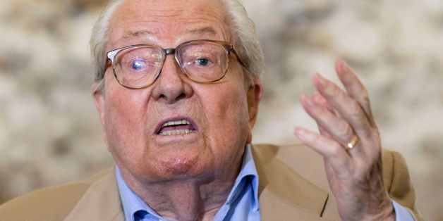 French far-right Front National (National Front - FN) party founder and former leader Jean-Marie Le Pen delivers a speech during a press conference for the creation of the 'Jeanne Comites' (Jeanne comittes), following the decision by the FN leadership to canceled the annual Jeanne d'Arc (Joan of Arc) parade, on September 28, 2016 in Mormant, near Paris. / AFP / GEOFFROY VAN DER HASSELT (Photo credit should read GEOFFROY VAN DER HASSELT/AFP/Getty Images)