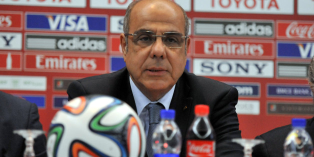 MARRAKECH, MOROCCO - DECEMBER 19: Mohamed Raouraoua Chairman of Organising Committee for the FIFA Club World Cup hold a press conference prior to the final match to be played on 21 December under FIFA Club World Cup on December 19,2013.(Photo by Jalal Morchidi/Anadolu Agency/Getty Images)