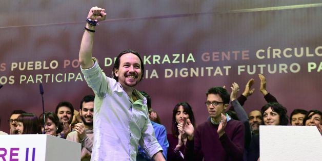 Leader of left-wing party Podemos, Pablo Iglesias takes part in a decisive two-day Party congress at Vistalegre palace in Madrid on February 11, 2017 that could unseat the charismatic leader and co-founder of one of Europe's leading far-left parties.
After months of bitter strategy divisions that have morphed into wider infighting, Podemos chief Pablo Iglesias and his deputy and former close friend, Inigo Errejon, will battle it out at a congress centre that also serves as a bullfighting ring.
/ AFP / PIERRE-PHILIPPE MARCOU (Photo credit should read PIERRE-PHILIPPE MARCOU/AFP/Getty Images)
