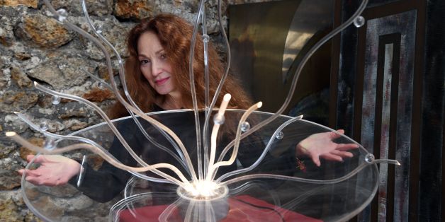 French artist Anilore Banon presents her sculpture entitled 'Vitae' that will be sent into space, by the next 'Space X' shuttle flight, on February, 10, 2017, in Paris. / AFP / ALAIN JOCARD / RESTRICTED TO EDITORIAL USE - MANDATORY MENTION OF THE ARTIST UPON PUBLICATION - TO ILLUSTRATE THE EVENT AS SPECIFIED IN THE CAPTION (Photo credit should read ALAIN JOCARD/AFP/Getty Images)