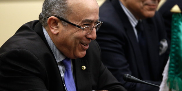 ALGIERS, ALGERIA. FEBRUARY 29, 2016. Algeria's minister of foreign affairs Ramtane Lamamra (front) at talks with the minister of foreign affaris of Russia. Alexander Scherbakov/TASS (Photo by Alexander Shcherbak\TASS via Getty Images)