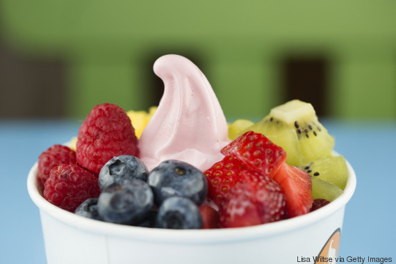 frozen yogurt strawberries