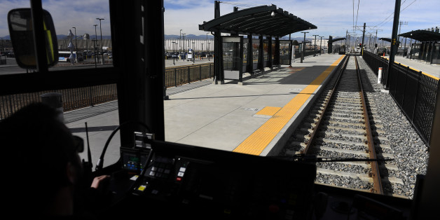 AURORA, CO FEBRUARY 17: The R-Line train, RTDs latest rail line to open pulls into Peoria Station. February 17, 2017 Aurora, CO. (Photo By Joe Amon/The Denver Post via Getty Images)