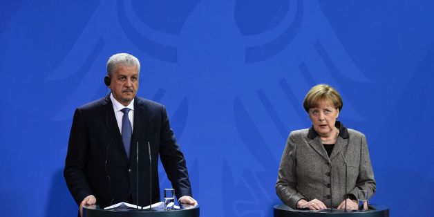 German Chancellor Angela Merkel and Algerian Prime Minister Abdelmalek Sellal give a news conference following talks in Berlin on January 12, 2016. / AFP / TOBIAS SCHWARZ (Photo credit should read TOBIAS SCHWARZ/AFP/Getty Images)