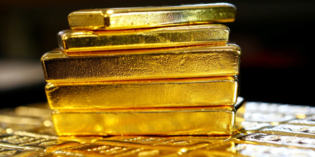 Gold bars are seen at the Austrian Gold and Silver Separating Plant 'Oegussa' in Vienna, Austria, March 18, 2016. REUTERS/Leonhard Foeger/File Photo