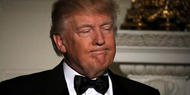 WASHINGTON, DC - FEBRUARY 26: (AFP OUT) President Donald Trump delivers brief remarks before a toast during the annual Governors' Dinner in the East Room of the White House February 26, 2017 in Washington, DC. Part of the National Governors AssociationÃs annual meeting in the nation's capital, the black tie dinner and ball is the first formal event the Trumps will host at the White House since moving in last month. (Photo by Chip Somodevilla/Getty Images)