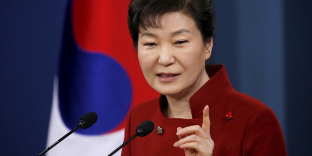 South Korean President Park Geun-hye answers questions from reporters during her New Year news conference at the Presidential Blue House in Seoul, South Korea, January 13, 2016. REUTERS/Kim Hong-Ji