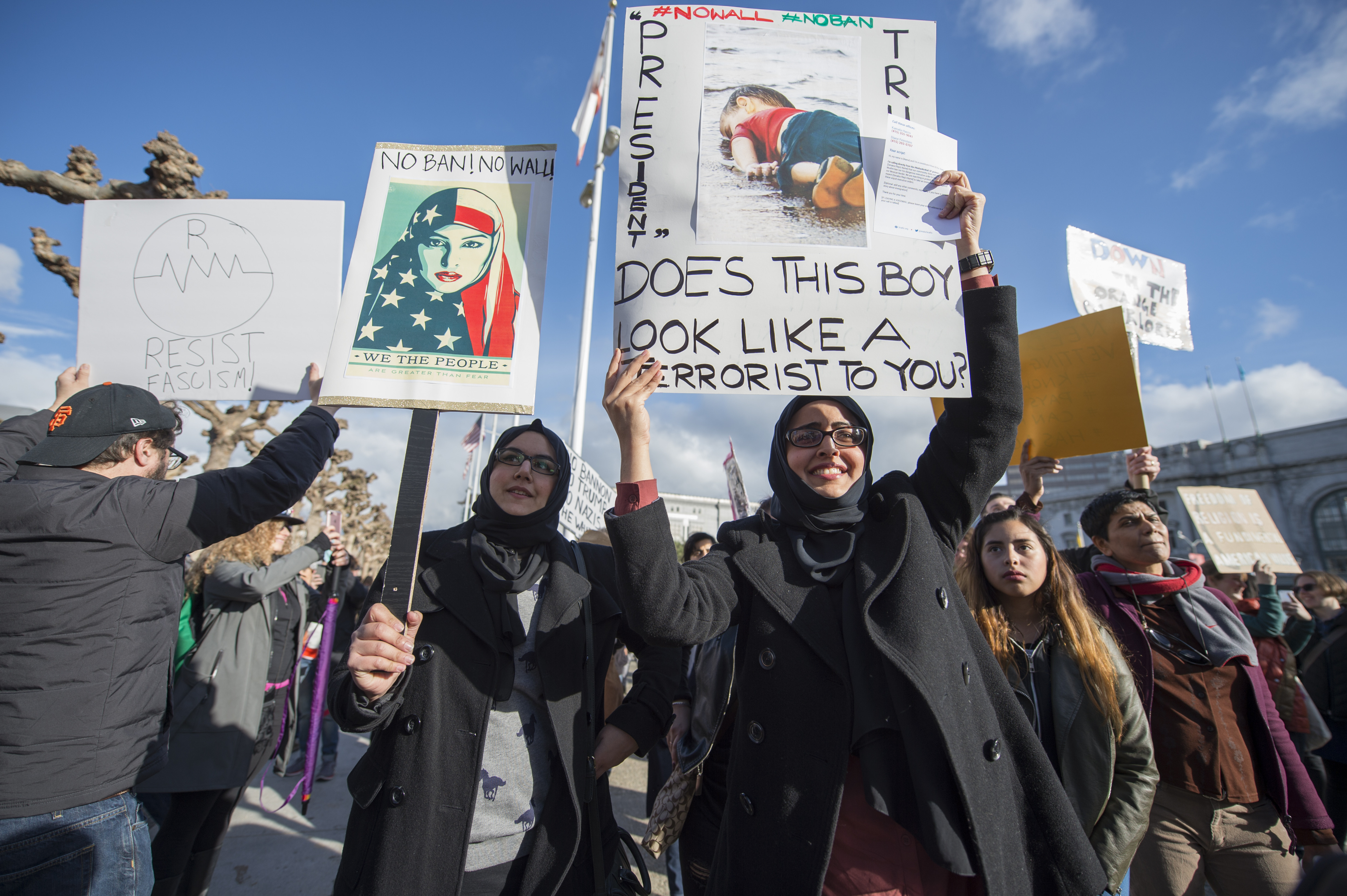 protest trump travel ban airport