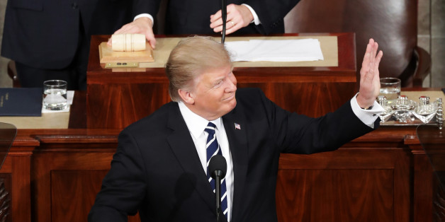 WASHINGTON, DC - FEBRUARY 28: U.S. President Donald Trump addresses a joint session of the U.S. Congress on February 28, 2017 in the House chamber of the U.S. Capitol in Washington, DC. Trump's first address to Congress focused on national security, tax and regulatory reform, the economy, and healthcare. (Photo by Chip Somodevilla/Getty Images)