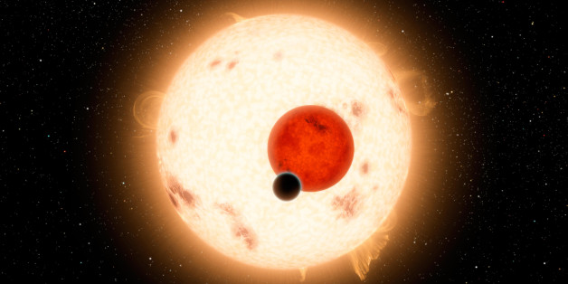 In this artist rendering, NASA's Kepler mission has discovered a world where two suns set over the horizon instead of just one. The planet, called Kepler-16b, is the most 'Tatooine-like' planet yet found in our galaxy. Tatooine is the name of Luke Skywalker's home world in the science fiction movie Star Wars. In this case, the planet it not thought to be habitable. It is a cold world, with a gaseous surface, but like Tatooine, it circles two stars. (Courtesy NASA/JPL-Caltech/R. Hurt via Fort Worth Star-Telegram/MCT via Getty Images)