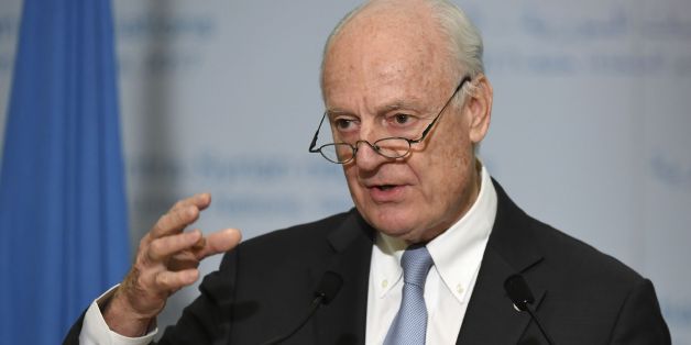 UN Special Envoy of the Secretary-General for Syria Staffan de Mistura gives a press conference during the Intra-Syrian peace talks at the European headquarters of the United Nations in Geneva, on March 3, 2017. / AFP PHOTO / PHILIPPE DESMAZES (Photo credit should read PHILIPPE DESMAZES/AFP/Getty Images)