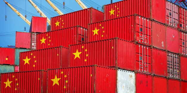 Chinese cargo containers in the port
