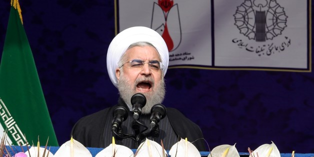 TEHRAN, IRAN - FEBRUARY 10: Iranian President Hassan Rouhani delivers a speech during a ceremony to mark the 38th anniversary of the Islamic revolution, at Azadi Square in Tehran, Iran on February 10, 2017. (Photo by Fatemeh Bahrami/Anadolu Agency/Getty Images)