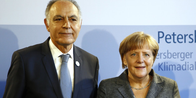 Le ministre des Affaires étrangères Salaheddine Mezouar et la chancelière allemande Angela Merkel à Berlin, juillet 2016
