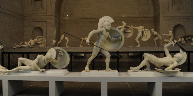 East Pediment's Group of the Temple of Aegina, Aphaia, Greece. Reconstruction. 19th century. Detail. Glyptothek Museum. Munich. Germany. (Photo by: PHAS/UIG via Getty Images)