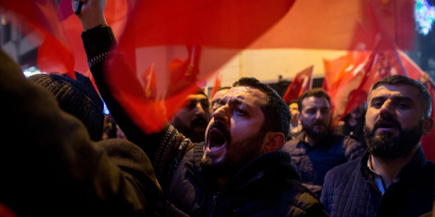 Demonstranten in Rotterdam