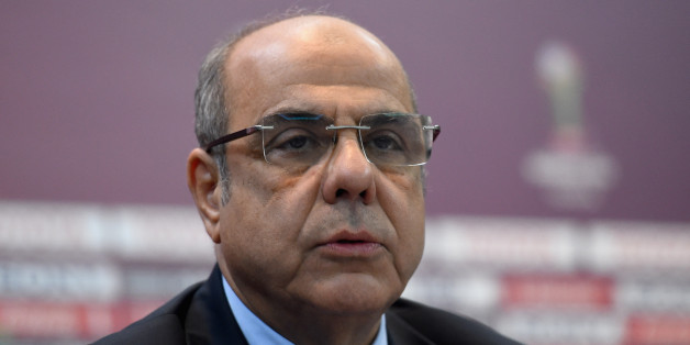 MARRAKECH, MOROCCO - DECEMBER 09: Mohamed Raouraoua, Chairman Organising Committee FIFA Club World Cup, looks on during the press conference after the Organising Committee for the FIFA Club World Cup meeting at the Saphir Ballroom of Sofitel Marrakech on December 9, 2014 in Marrakech, Morocco. (Photo by Lars Baron - FIFA/FIFA via Getty Images)