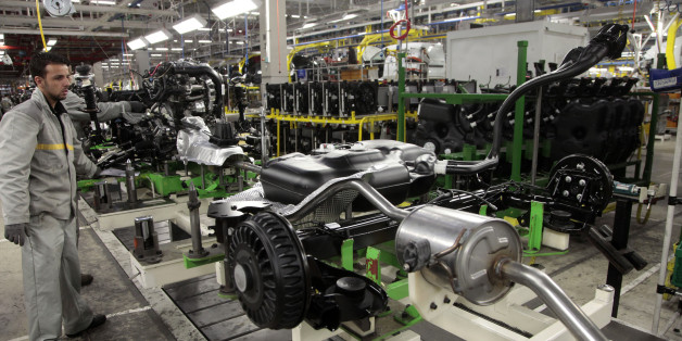 Employees work at a factory operated by Somaca in Tangiers, February 21, 2013. Somaca is part of an expanding web of car makers and parts suppliers in Morocco, a heavily agricultural country which hopes to use the auto sector to expand its industrial base. A strong auto industry, exporting cars to Europe, North Africa and further afield, could help to resolve one of the country's main economic weaknesses, its external deficits. Morocco posted a trade deficit of $5.3 billion in the first three mo