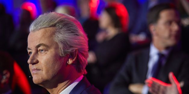Der niederländische Rechtspopulist Geert Wilders während der gestrigen Fernsehdebatte
