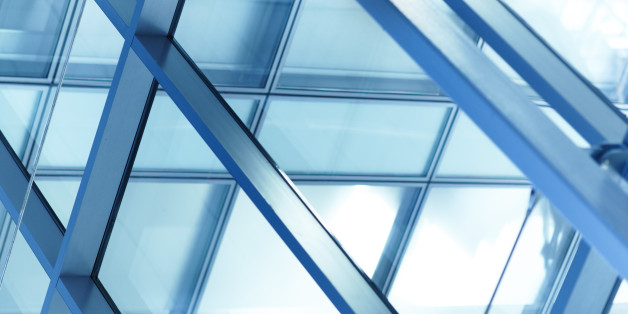 Glass facade architecture in a modern office building