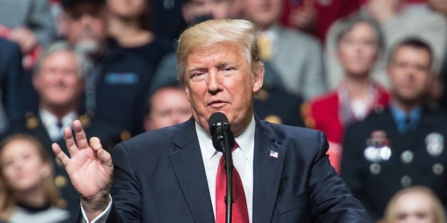 US President Donald Trump speaks during a rally in Nashville, Tennessee on March 15, 2017.Trump vows to challenge travel ban block at Supreme Court if needed he said during the rally. / AFP PHOTO / NICHOLAS KAMM (Photo credit should read NICHOLAS KAMM/AFP/Getty Images)