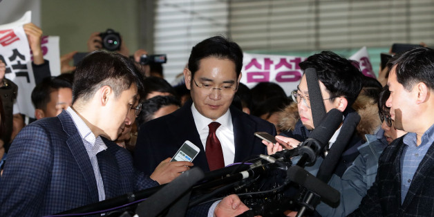 SEOUL, SOUTH KOREA - JANUARY 12: Lee Jae-Yong, vice chairman of Samsung arrives at the office of the independent counsel on January 12, 2017 in Seoul, South Korea. The independent counsel team investigating the peddling scandal involving South Korean President Park Geun-hye and her confidant Choi Soon-sil summoned Samsung Group Vice Chairman Lee Jae-yong for questioning on charges of perjury as he allegedly lied about the money Samsung donated to Choi through multiple channels in the parliament