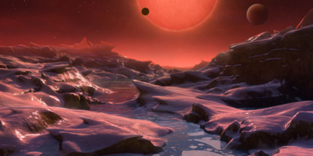 Vue d'artiste d'une des exoplanètes autour de l'étoile Trappist 1.