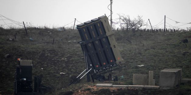 A general view taken on March 17, 2017 shows Israel's Iron Dome defence system, designed to intercept and destroy incoming short-range rockets and artillery shells, deployed in the Israeli-occupied Golan Heights near the Israel-Syria border on March 17, 2017.Israeli warplanes struck several targets in Syria, prompting retaliatory missiles launches, in the most serious incident between the two countries since the Syrian civil war began six years ago. / AFP PHOTO / JALAA MAREY (Photo credit