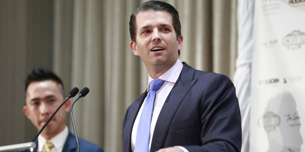 VANCOUVER, BRITISH COLUMBIA - FEBRUARY 28: Donald Trump Jr. delivers a speech during a ceremony for the official opening of the Trump International Tower and Hotel on February 28, 2017 in Vancouver, Canada. The tower is the Trump Organization's first new international property since Donald Trump assumed the presidency. (Photo by Jeff Vinnick/Getty Images)