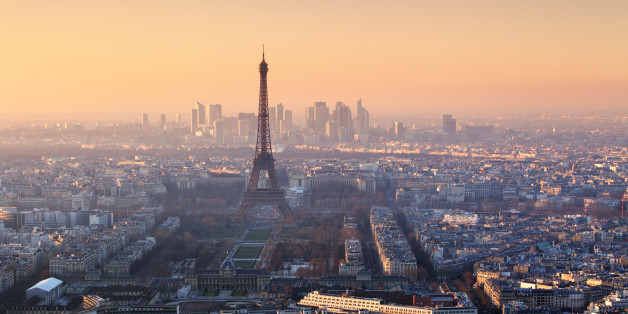 Panorama of Paris at sunset
