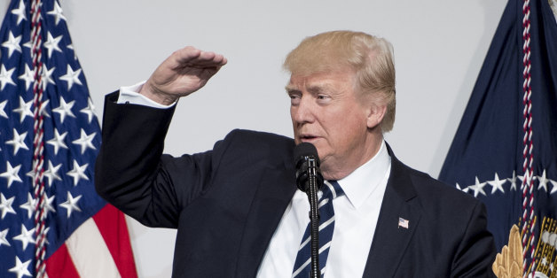 US President Donald Trump addresses the annual National Republican Congressional Committee dinner in Washington, DC, March 21, 2017. / AFP PHOTO / JIM WATSON (Photo credit should read JIM WATSON/AFP/Getty Images)
