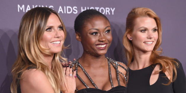 Heidi Klum, Lynn Petertonkoker und Leticia Wala-Ntuba im Februar dieses Jahres