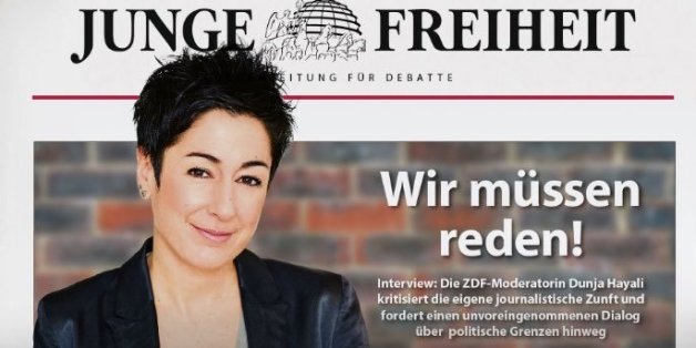 ZDF Journalistin Dunja Hayali auf der Titelseiten der rechten Wochenzeitung "Junge Freiheit"